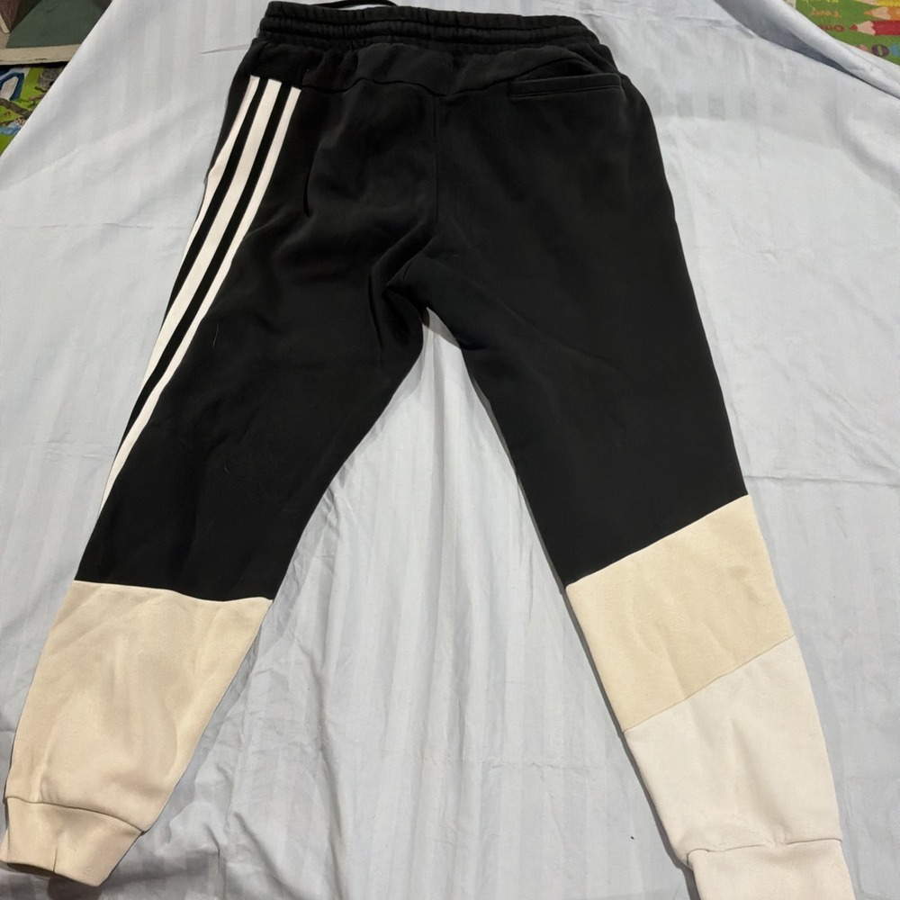 [HB7392] Mens Adidas Fleece Colorblock Pants ‎ Black Part Is Faded